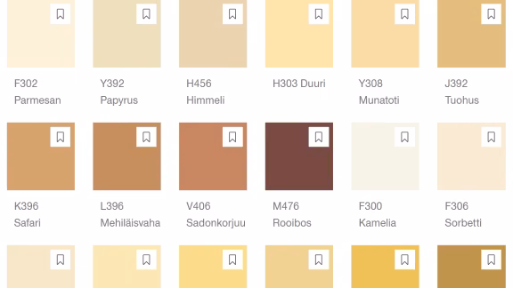 Tunne väri 2020 keltaiset ja oranssit sävyt 