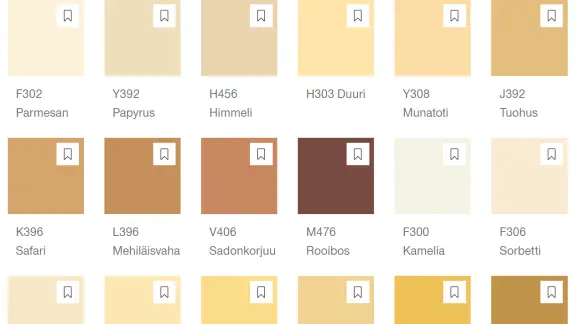 Tunne väri 2020 keltaiset ja oranssit sävyt 