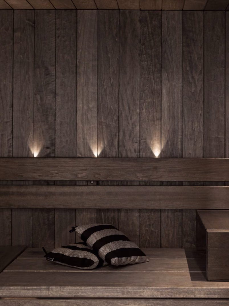 Tummanruskea sauna