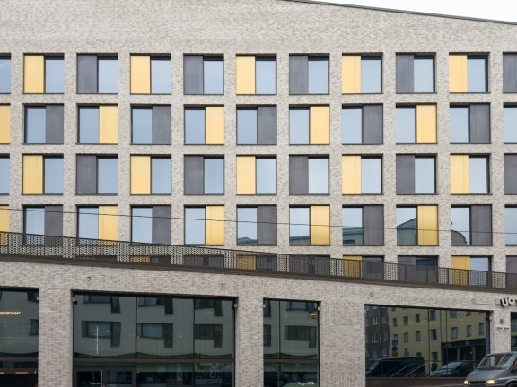 Lyyra-korttelin julkisivu