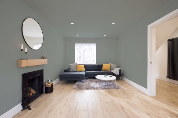 living room with painted walls and ceiling
