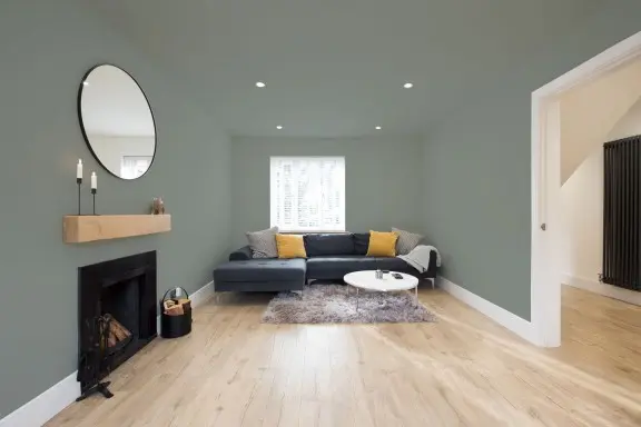 living room with painted walls and ceiling