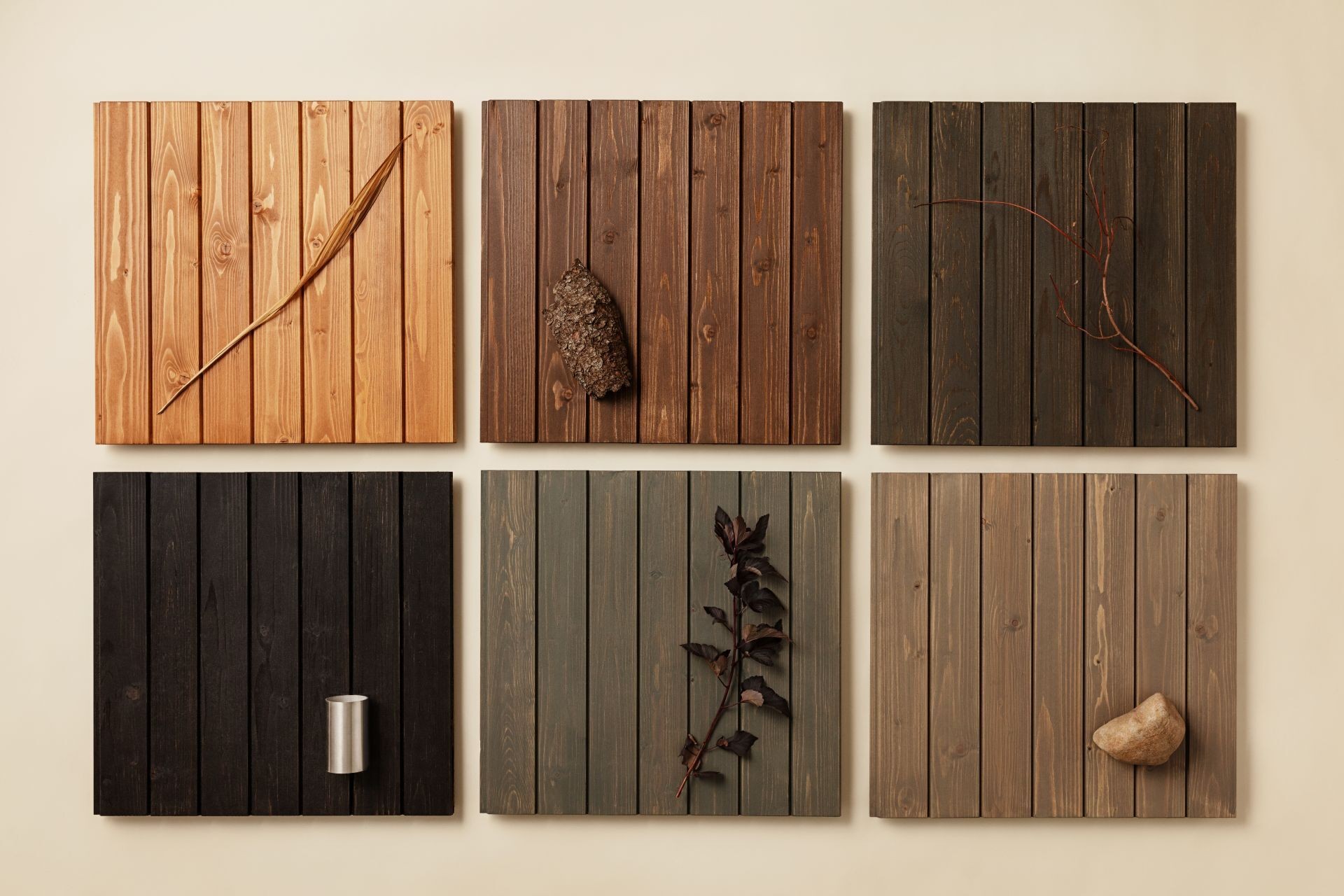 six colour collections for translucent wooden surfaces