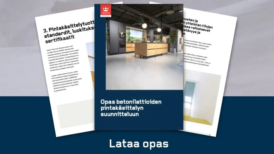 Opas betonilattioiden suunnitteluun.