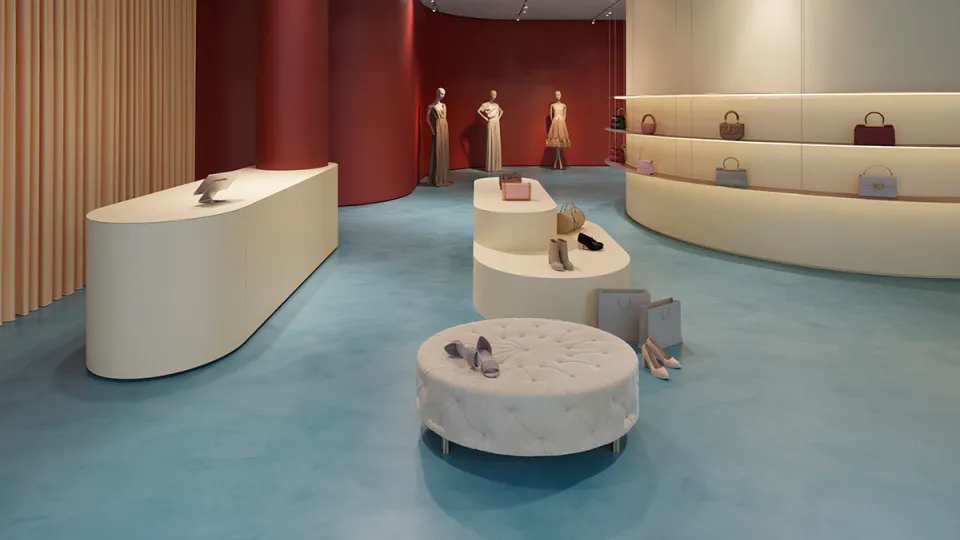 Värillinen betonilattian kuultokäsittely