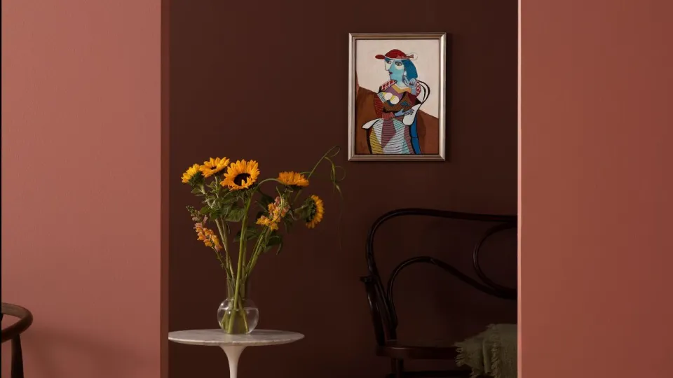 wall paint in red colour