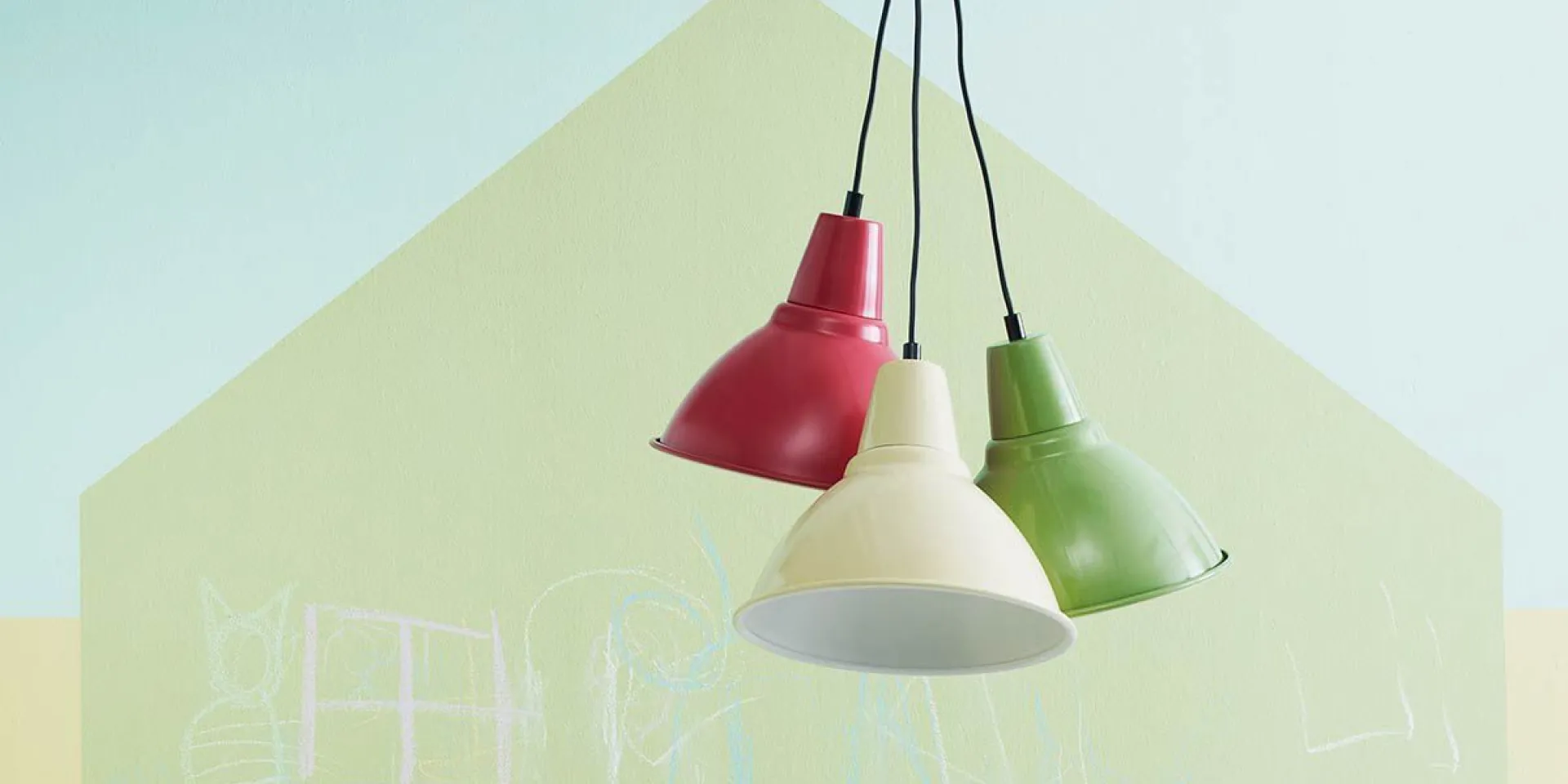 kuviomaalattu lastenhuoneen seinä