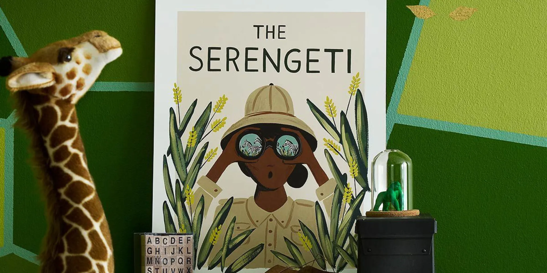 Lastenhuone maalattu viidakkoteemalla