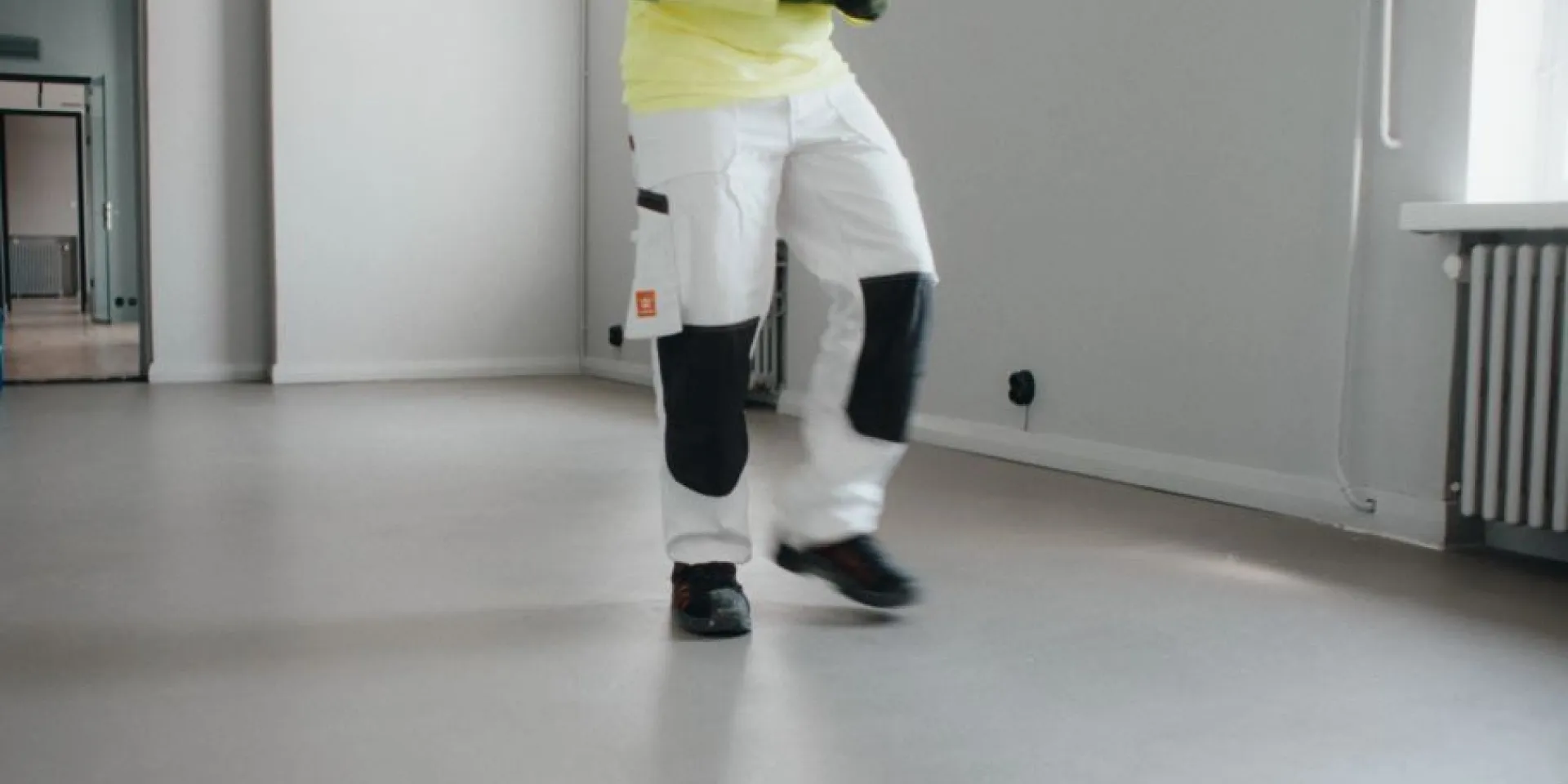 Painter walking