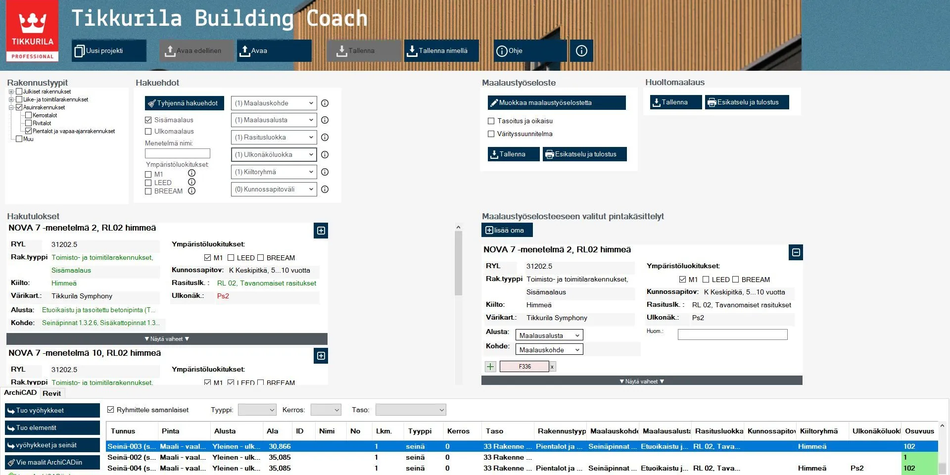 Tikkurila Building Coach sovellus