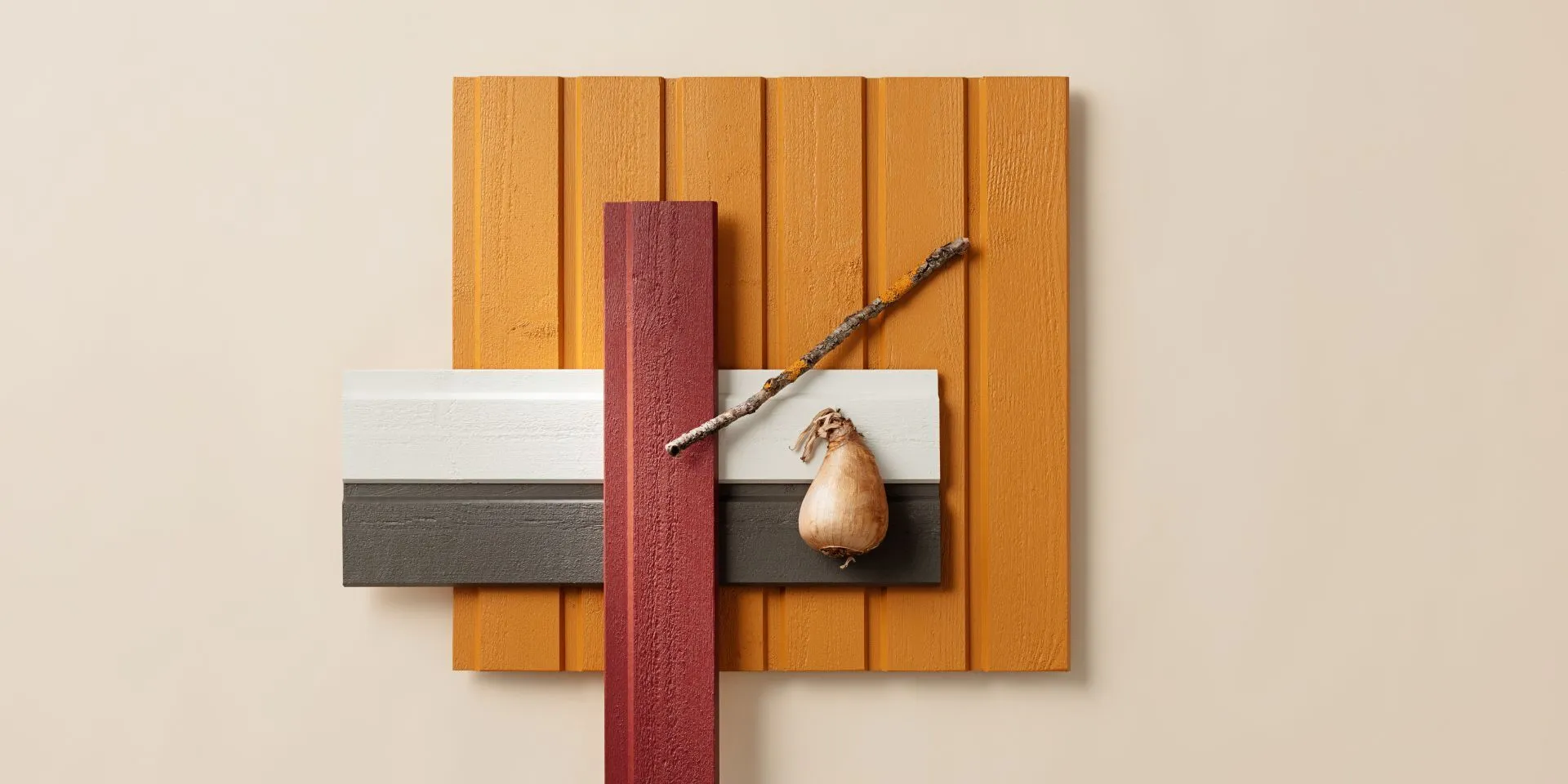 Keltainen puujulkisivu - D105 Sinappi