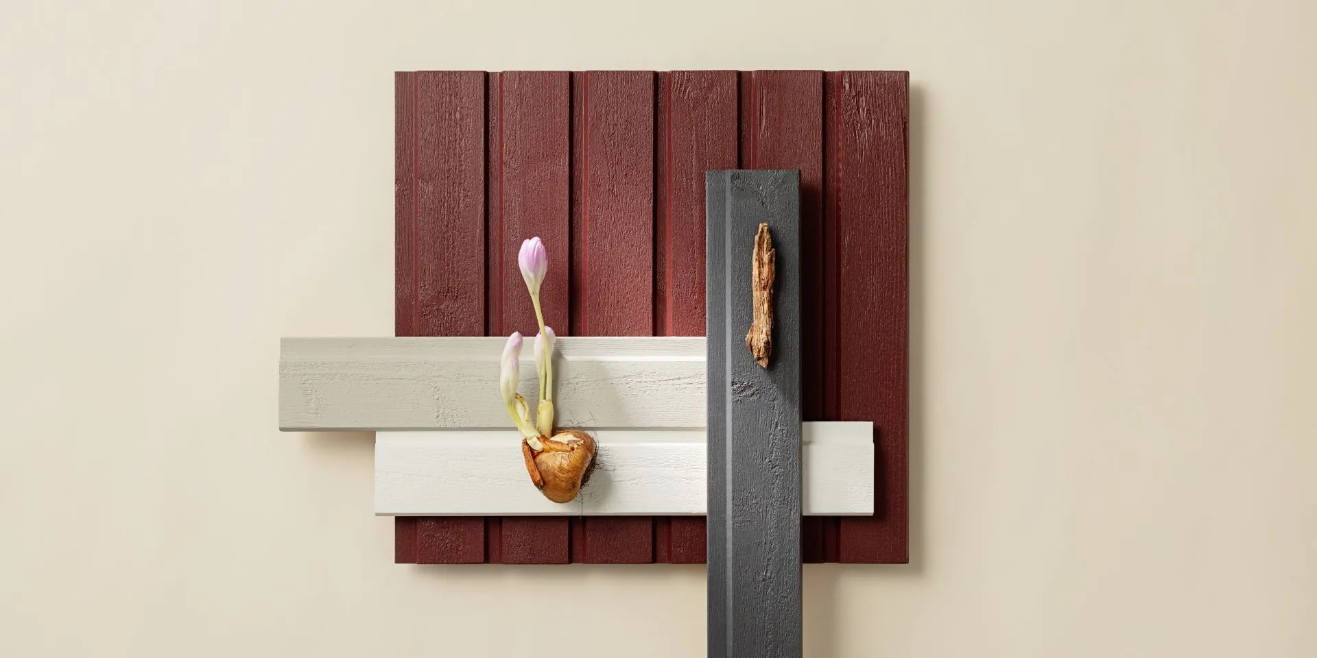 Punainen puujulkisivu - D110 Menninkäinen