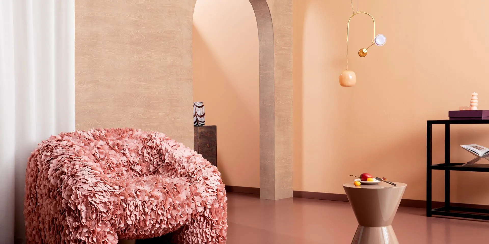 Persikkainen olohuone