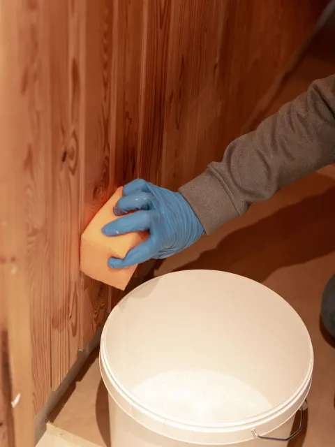 Saunan pintojen pesu