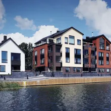 Teollisesti pohjakäsitelty puujulkisivu