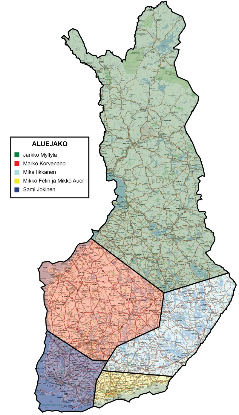 Aluejako Tikkurila ammattilaismyynti