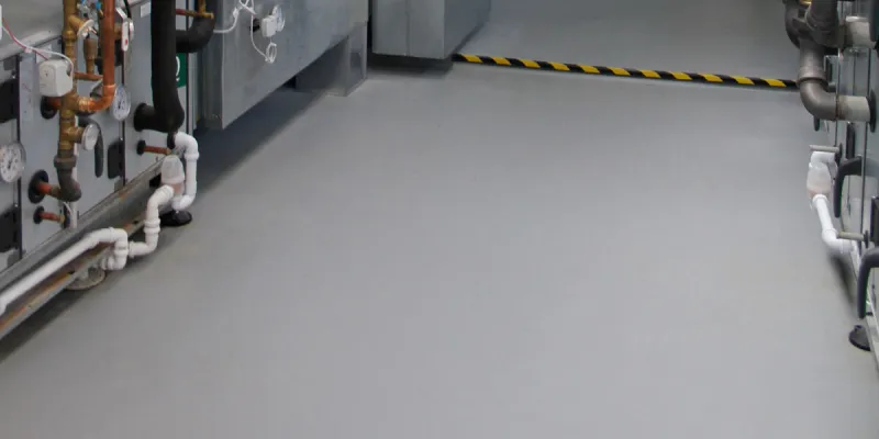 Temafloor PU Flex polyuretaanilattiapinnoite IV-konehuoneessa.